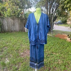 Zara 2 Piece Set Embroidery Pants and top Size M NWT